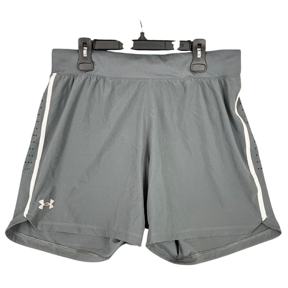 Under Armour Mens XL Gray Speedpocket Running Athletic Shorts Lined Training Gym